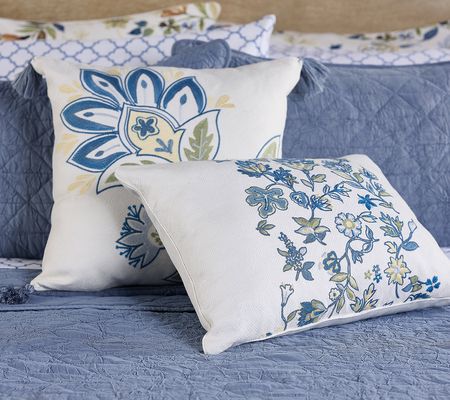 Home Reflections Set of 2 Jacobean Floral Dec Pillows