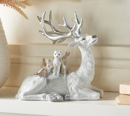 Home Reflections Woodland White Reindeer withForest Friends