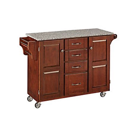 Home Styles Create-A-Cart Cherry Base with Gran ite Top Large