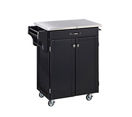 Home Styles Cuisine Cart Black Finish w/ Stainl ess Top