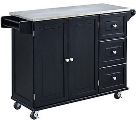 Home Styles Liberty Kitchen Cart with Stainless Steel Top