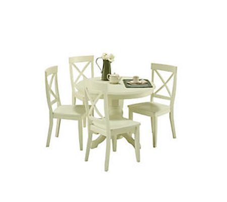 Home Styles Round Pedestal Dining Table -  Whit Finish