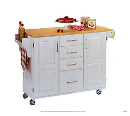 Home Styles Solid Wood Create a Cart - White w/ Wood Top