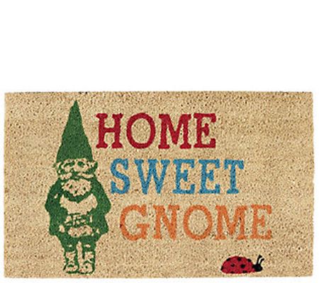 Home Sweet Gnome Natural Coir Doormat with Nons lip Back