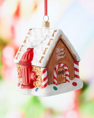 Home Treat Home Dog Bone Gingerbread House Christmas Ornament