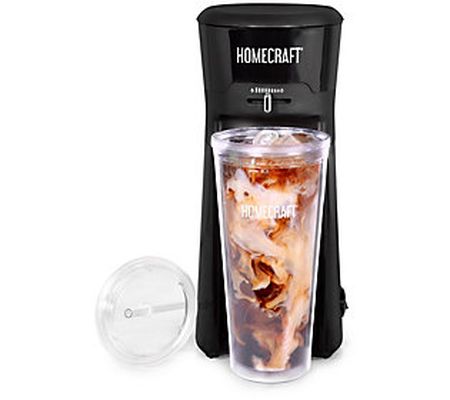 HomeCraft Iced Coffee Maker with Insulated Tumb ler & Straw