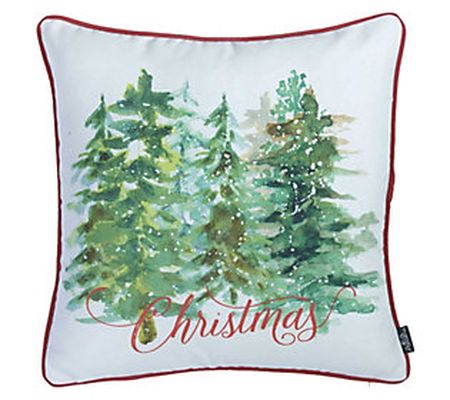 HomeRoots Christmas Tree Forrest Square Throw Pillow Cover