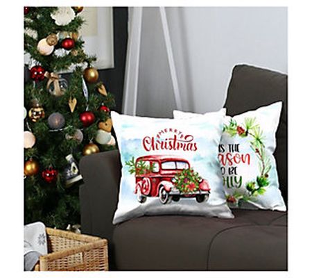 HomeRoots S/2 Merry Christmas Tis the Season Th ow Pillows