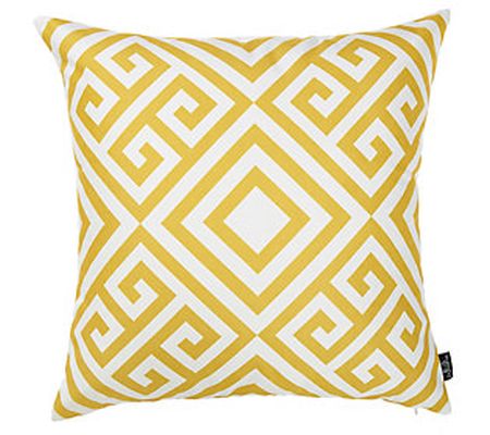 HomeRoots Yellow/White Printed Decorative Throw Pillow Cover