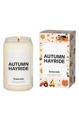 homesick Autumn Hayride Candle in White
