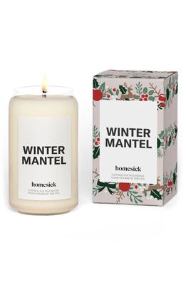 homesick Winter Mantel Candle in White