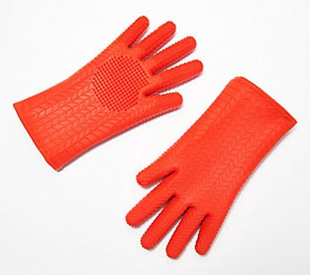 Homespan Super Duty 2-in-1 Large Silicone Kitchen Gloves