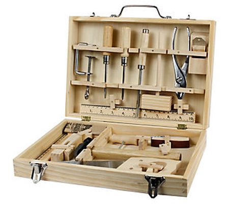 Homeware 16-Piece Metal Tool Kit with Wood Box