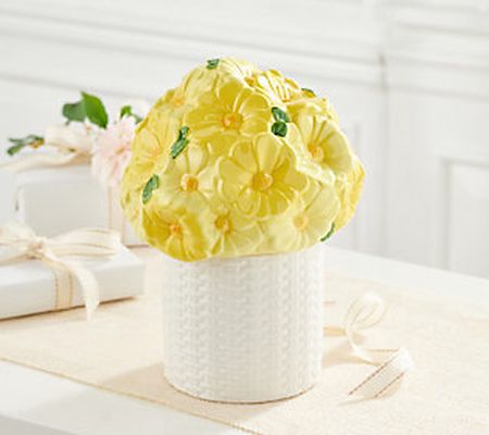 HomeWorx by Slatkin & Co. 14oz Yellow Ceramic Flower Pot