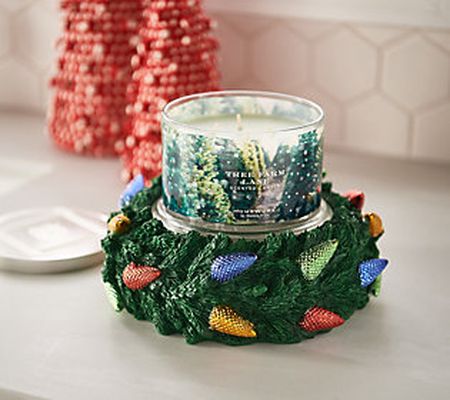 HomeWorx by Slatkin & Co. Holiday Wreath Pedestal w/cand