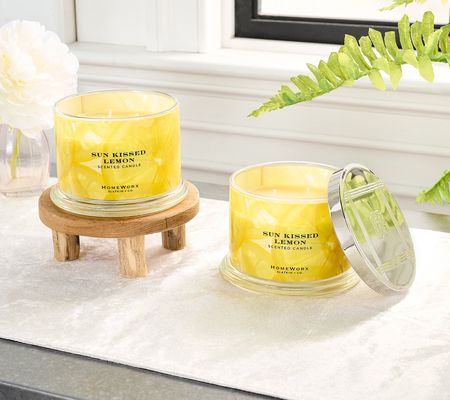 HomeWorx by Slatkin & Co. S/2 14oz Sun-Kissed Lemon Candles