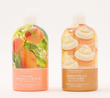 HomeWorx by Slatkin & Co. S/2 22oz Peach & Limoncello Soap