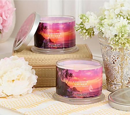 HomeWorx by Slatkin & Co. S/2 Coconut Lychee 14oz Candles