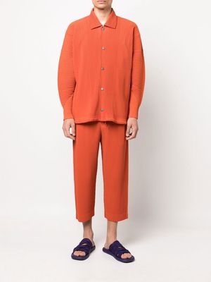 Homme Plissé Issey Miyake pleated long-sleeved shirt - Orange