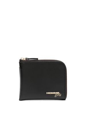 HommeGirls laminated-logo leather wallet - Black