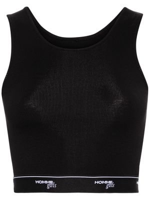 HommeGirls logo-underband cotton tank top - Black