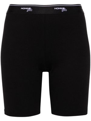 HommeGirls logo-waistband biker shorts - Black