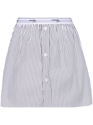 HommeGirls striped A-line miniskirt - White