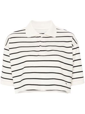 HommeGirls striped cotton polo shirt - White