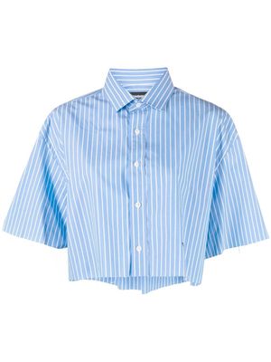 HommeGirls striped cropped shirt - Blue