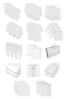 HONEST BABY 50-Piece Oh Baby Organic Cotton Gift Set in Pure White 