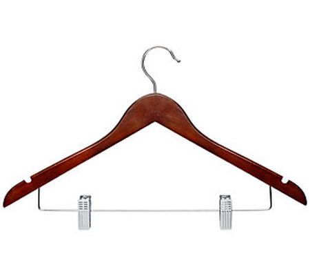 Honey-Can-Do Cherry Wood Suit Hangers, 12 Pack