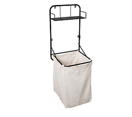 Honey-Can-Do Wall-Mounted Clothes Hamper w/Canv as Bag