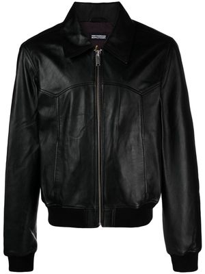 Honey Fucking Dijon zipped leather jacket - Black