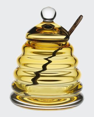 Honeycomb Honey Jar & Spoon