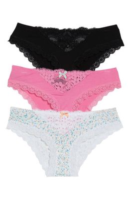 Honeydew Intimates 3-Pack Willow Hipster Panties in Blk/parad/creamditsy