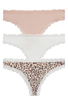 Honeydew Intimates Aiden 3-Pack Thongs in Nude/white/leopard