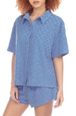 Honeydew Intimates Easy Does It French Terry Short Pajamas in Newport Check 