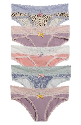 Honeydew Intimates HONEYDEW Ahna 5-Pack Lace Hipster Panties in Purple Multi