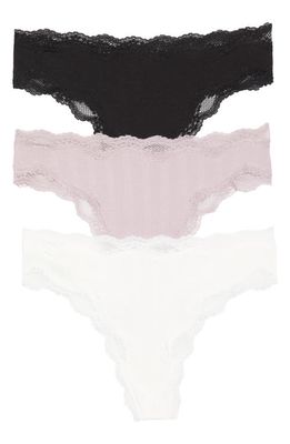 Honeydew Intimates Lorelai Assorted 3-Pack High Waist Thongs in Blk/White/Delight