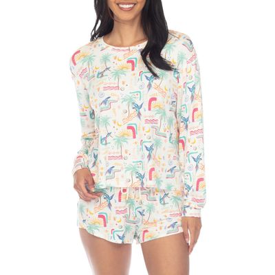 Honeydew Intimates Play It Cool Short Pajamas in White Tropical Mix 