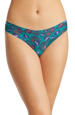 Honeydew Intimates Skinz Hipster Thong in Emerald Leopard