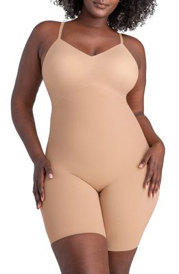 Honeylove Low Back Mid Thigh Bodysuit in Sand