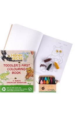 HONEYSTICKS The Creative Kid Coloring Book & Crayons Set in Assorted