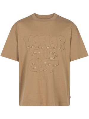 Honor The Gift Amp'D Up logo-embroidered cotton T-shirt - Neutrals