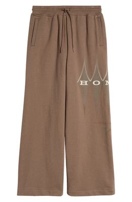 HONOR THE GIFT Baggy Cotton Drawstring Sweatpants in Brown Grey
