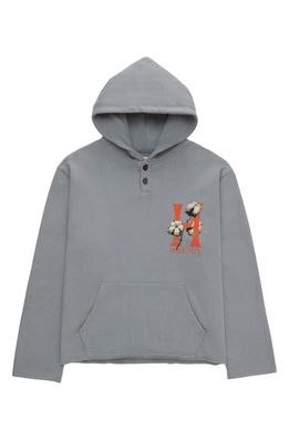 HONOR THE GIFT Cotton H Graphic Hoodie in Slate