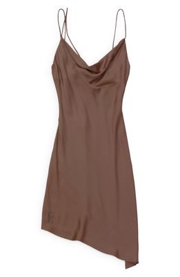 HONOR THE GIFT Cowl Neck Asymmetric Slipdress in Brown