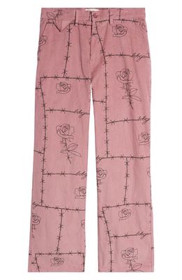 HONOR THE GIFT Crease Straight Leg Corduroy Pants in Mauve