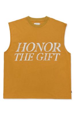 HONOR THE GIFT Honor Graphic Muscle Tee in Mustard