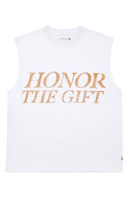 HONOR THE GIFT Honor Graphic Muscle Tee in White